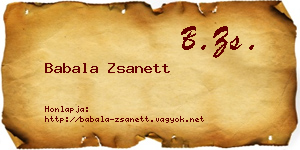 Babala Zsanett névjegykártya